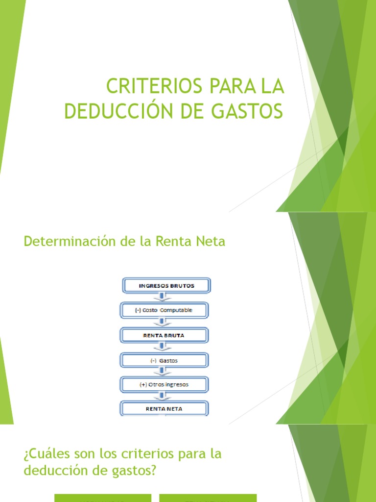 Criterios para Deducción de Gastos | PDF | Impuesto sobre la renta ...