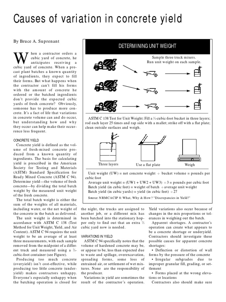 Concrete Construction Article PDF Causes of Variation in Concrete