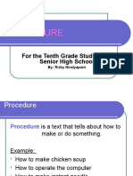Procedure: For The Tenth Grade Students of Senior High School