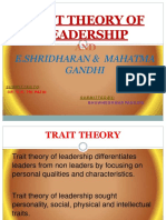 Trait Theory of Leadership: E.Shridharan & Mahatma Gandhi