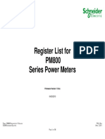 Register List For PM800 Series Power Meters: Firmware Version 11.9xx