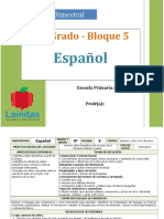 Plan 4to Grado - Bloque 5 Español.doc