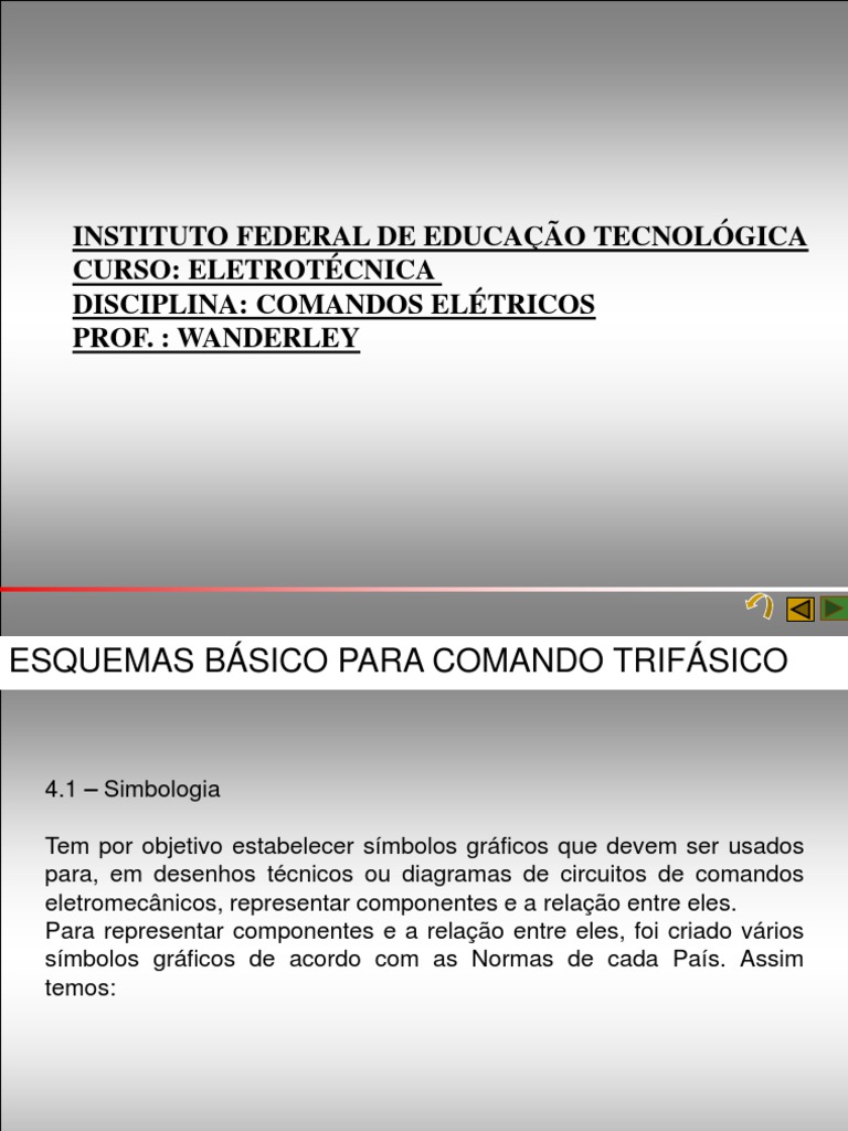 Comandos Parte II PDF | PDF | Motor elétrico | Rede elétrica