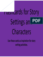 Flashcards For Story Settings and Characters