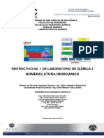 Nomenclatura Química para El Curso de Química 3 de La Universidad de San Carlos de Guatemala