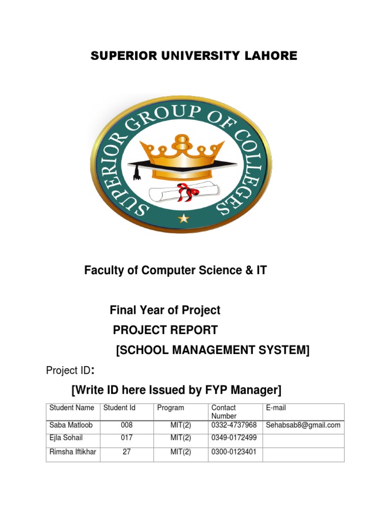 School Management System Project Report | PDF | Use Case | System