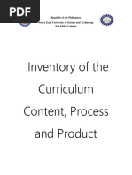 Inventory of The Curriculum Content, Process and Product