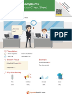 Making Complaints Conversation Cheat Sheet: Main Dialogue