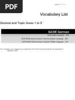 Vocabulary in Deutch