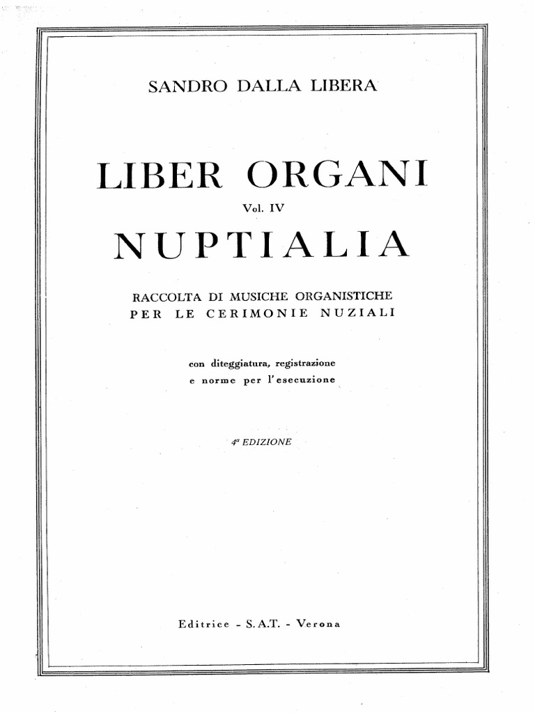 Liber Organi - Dalla Libera - Vol. 04 Nuptialia | PDF