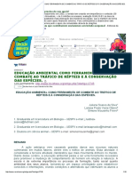 Educação Ambiental Como Ferramenta de Combate Ao Tráfico de Répteis e À Conservação Das Espécies