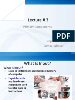 Lecture # 3: Primary Components