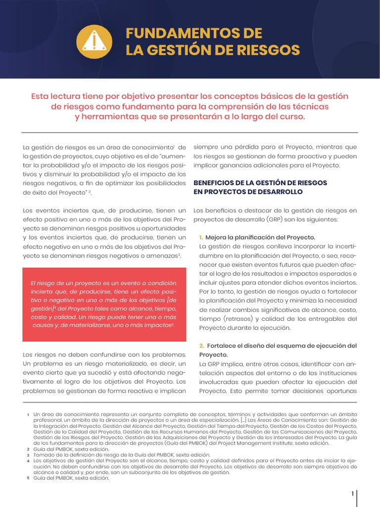 Fundamentos de la Gestión de Riesgos | PDF | Planificación | Software