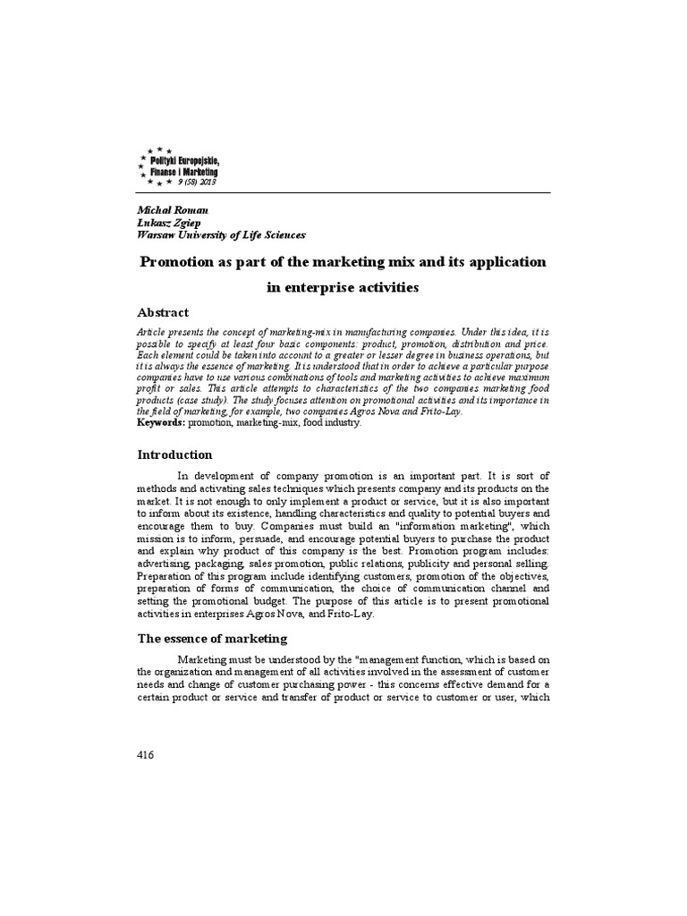 Marketing Mix and Promotion Strategies | PDF | Marketing | Sales