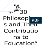 30 Philosopher S and Their Contributio Ns To Education