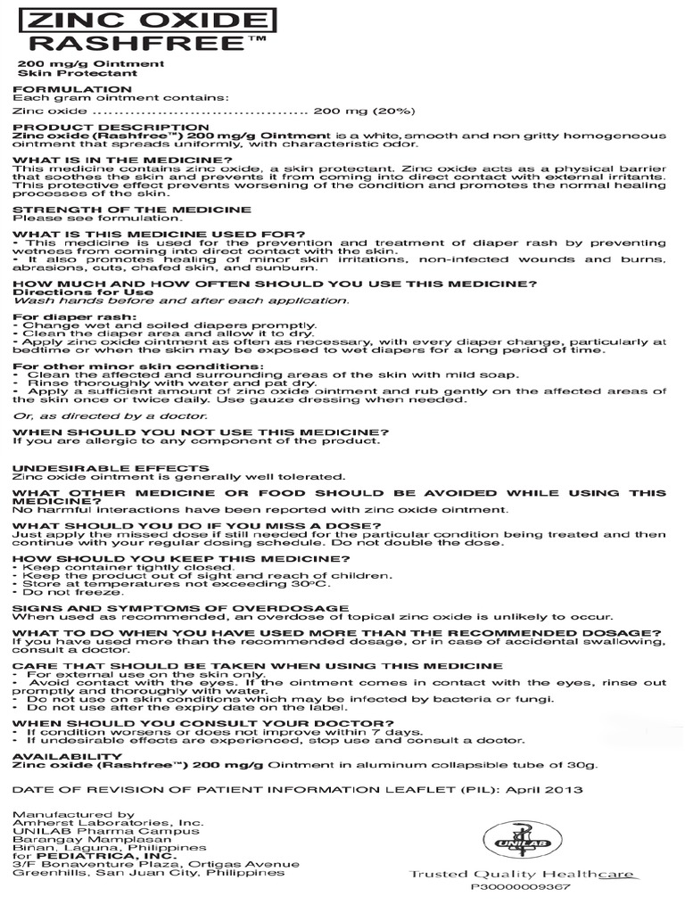 Rashfree Ointment | PDF