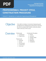 Objective: Professionals, Project Cycle, Construction Procedure