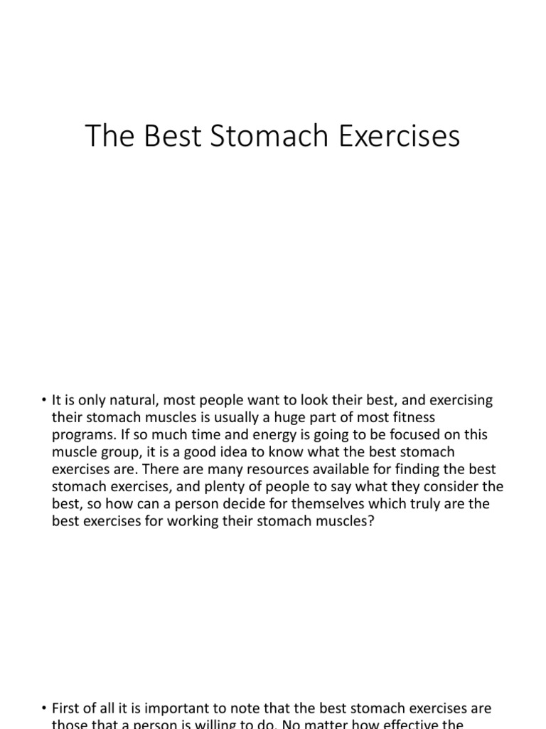 Top Stomach Exercises for Core Strength | PDF