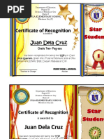 Certificate of Recognition: Juan Dela Cruz