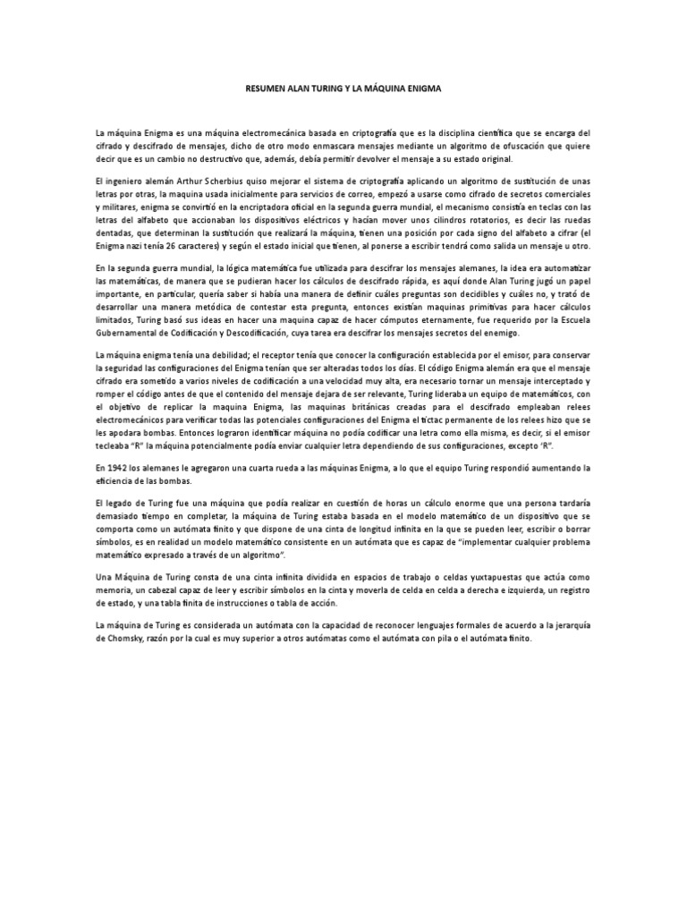 Libro Alan Turing The Enigma Español Pdf
