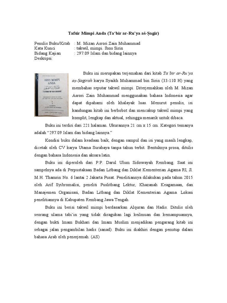 Tafsir Mimpi Anda Pdf Pdf