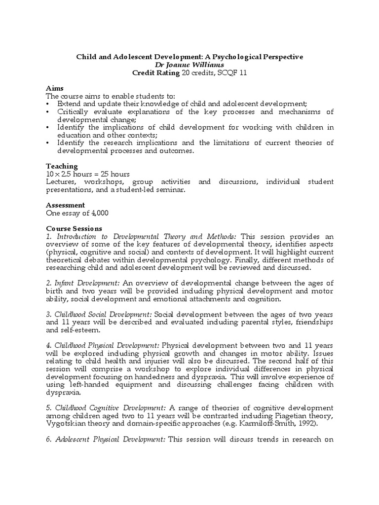 Adolescent Developmental Milestones | PDF | Child Development ...