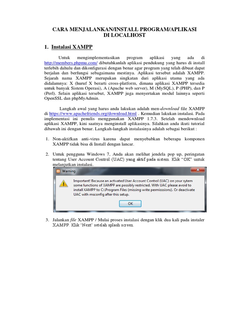 Install Aplikasi Pada Localhost PDF | PDF