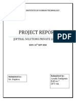 Project Report: (Opthal Solutions Private Limited)