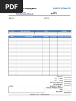 Advance Payment Invoicing Format