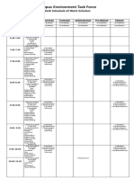 Campus Environment Task Force: Work Schedule of Work Scholars