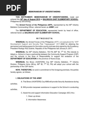 memorandum of understanding