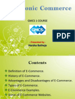 GMCS 1 COURSE: HISTORY AND TYPES OF E-COMMERCE