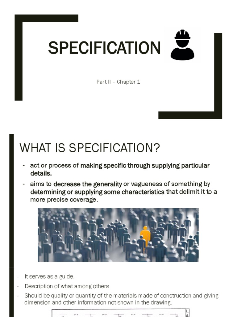 Specification Part Ii Chapter 1 Pdf Specification Technical