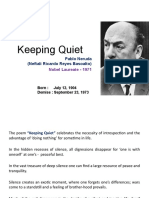 Keeping Quiet - Pablo Neruda's poem on silence and inactivity