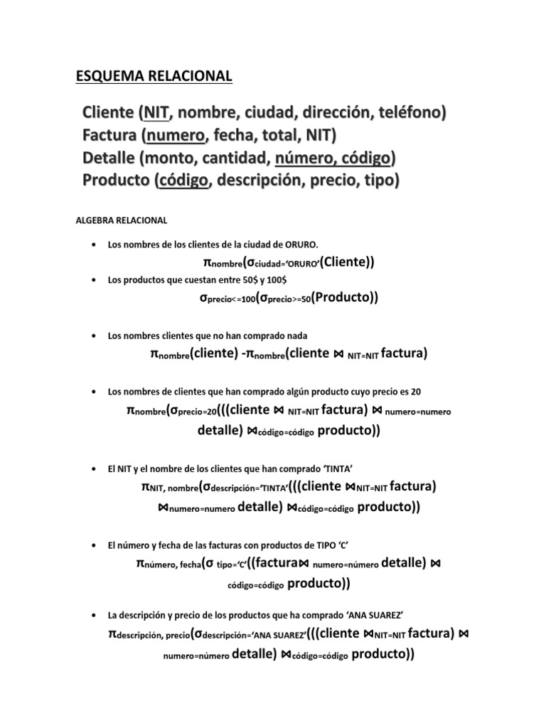 Ejercicios Resueltos Modelo Relacional SQL y Normalizacion | PDF | SQL ...