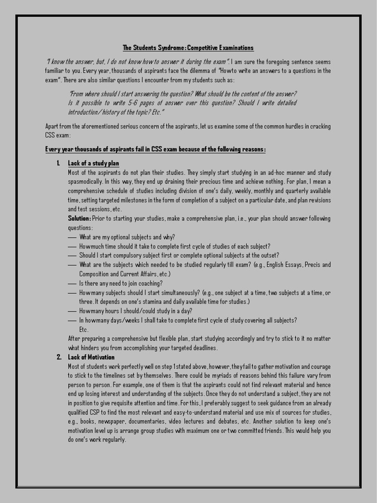 Why People Fail CSS | PDF | Test (Assessment) | Motivation