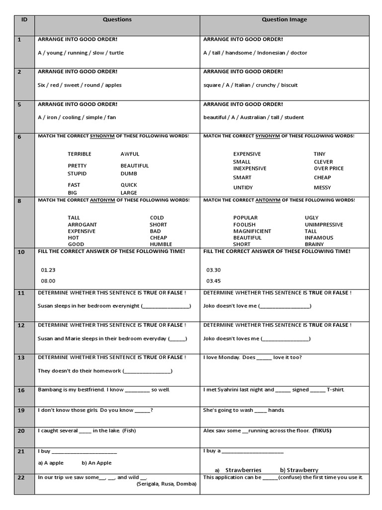 ID Questions Question Image PDF