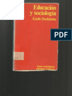 Durkheim E. Educacion y Sociologia PDF
