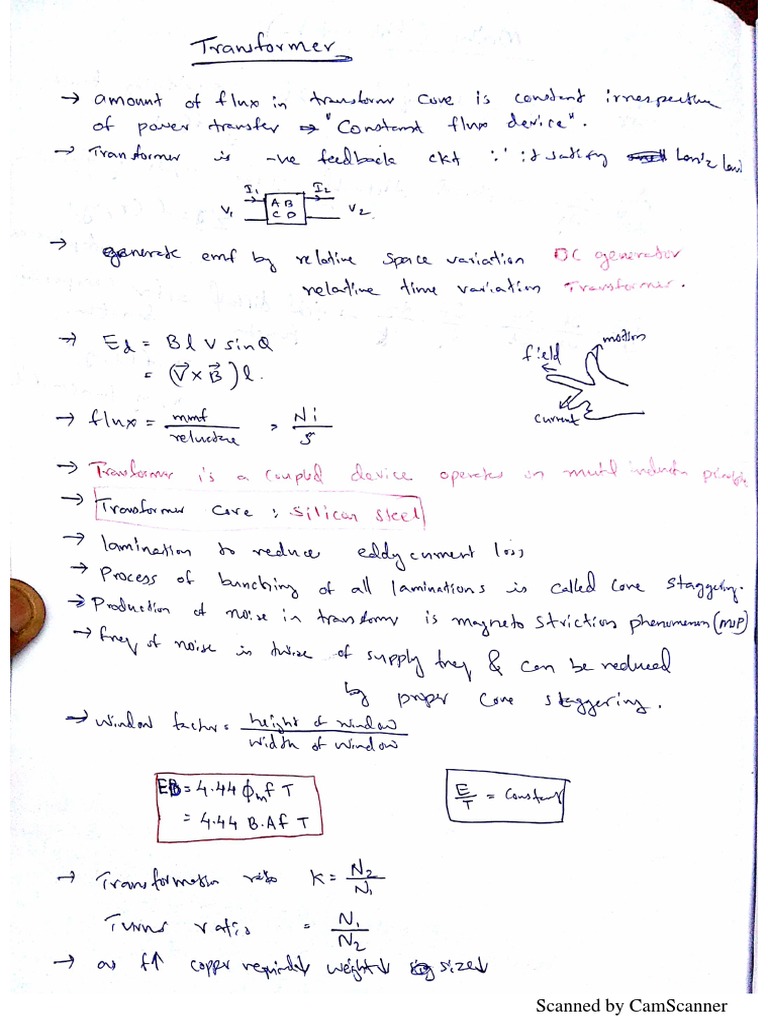 Transformer Notes PDF