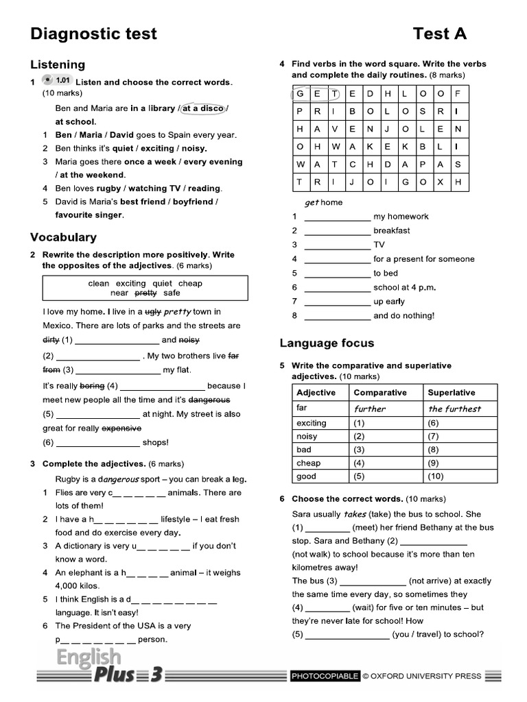 A Diagnostic Test Pdf