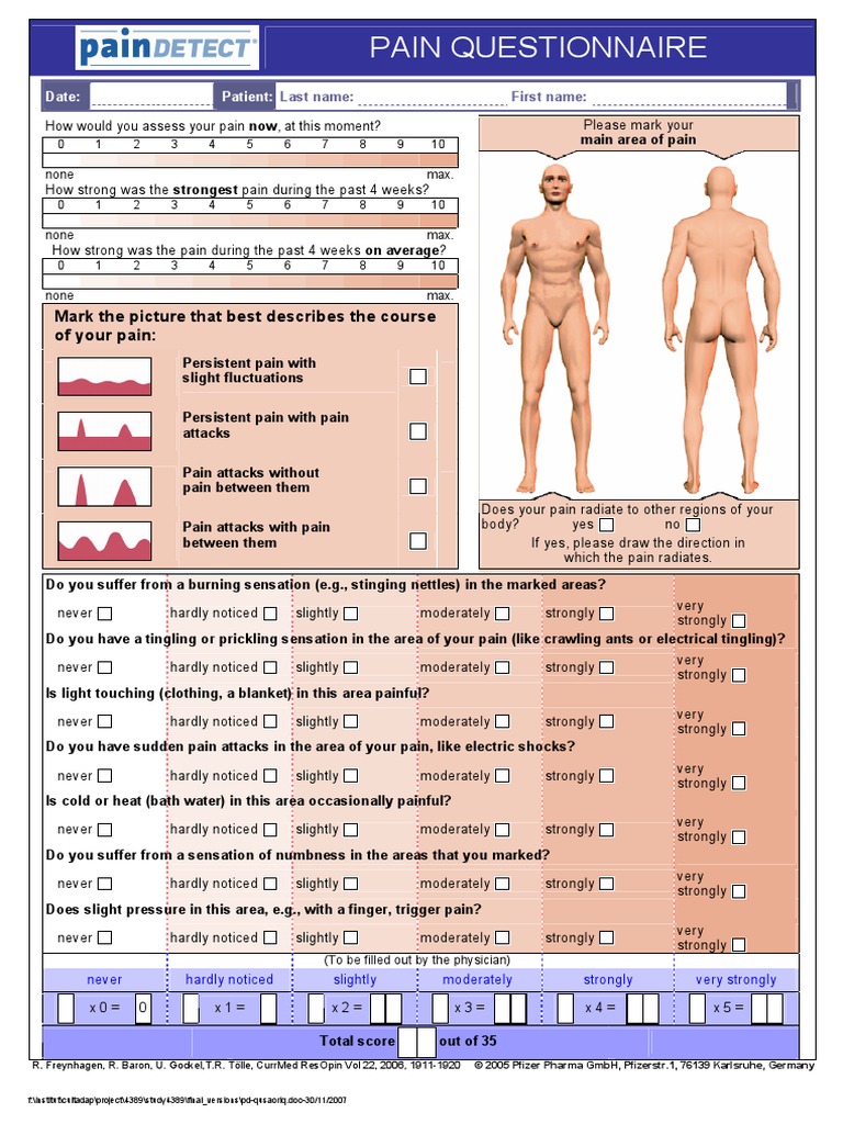 Form Pain Detect | PDF | Pain | Clinical Medicine