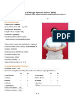 Bio-Data of Foreign Domestic Worker (FDW