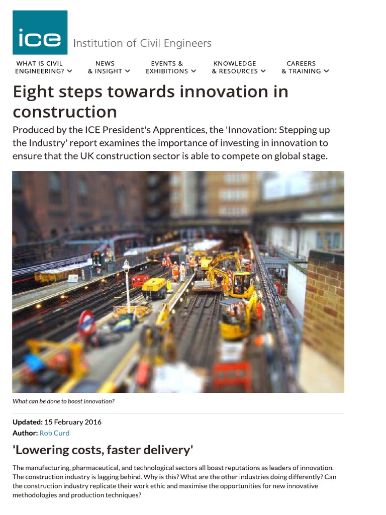 Eight Steps Towards Innovation in Construction | PDF