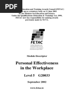 Personal Effectiveness in The Workplace