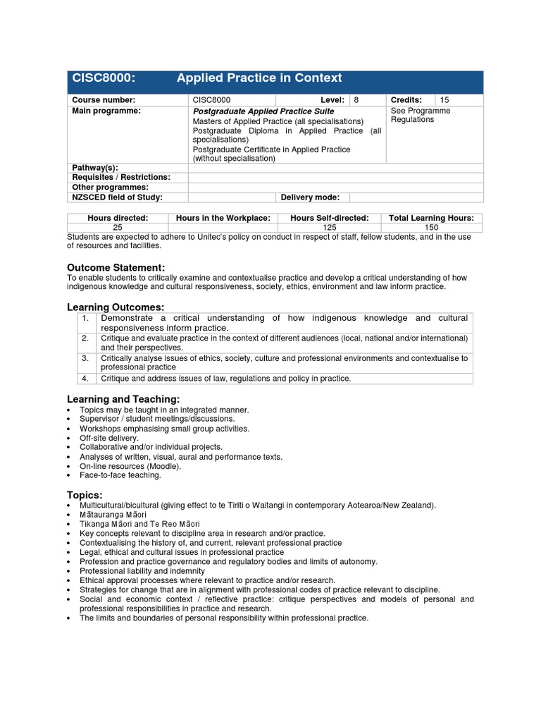 Postgrad Applied Practice Course | PDF | Educational Assessment ...