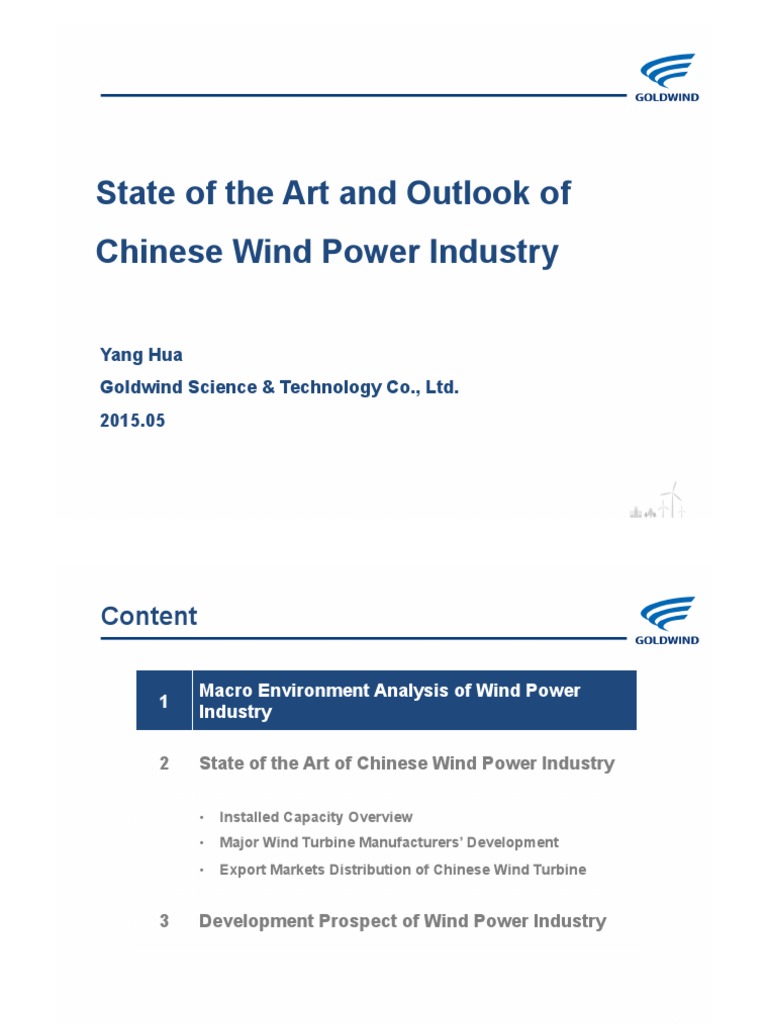 State of The Art and Outlook of Chinese Wind Power Industry | PDF ...