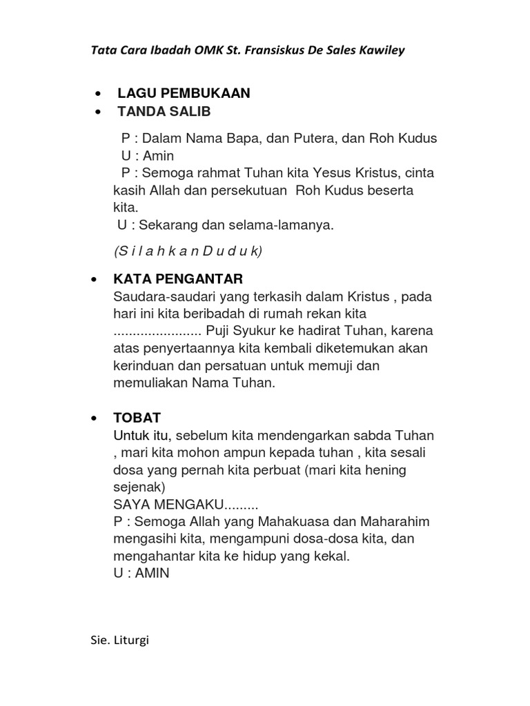 Tata Cara Ibadah
