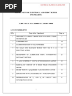 Department of Electrical and Electronics Engineering: List of Experiments SL - No Name of The Experiment Page No