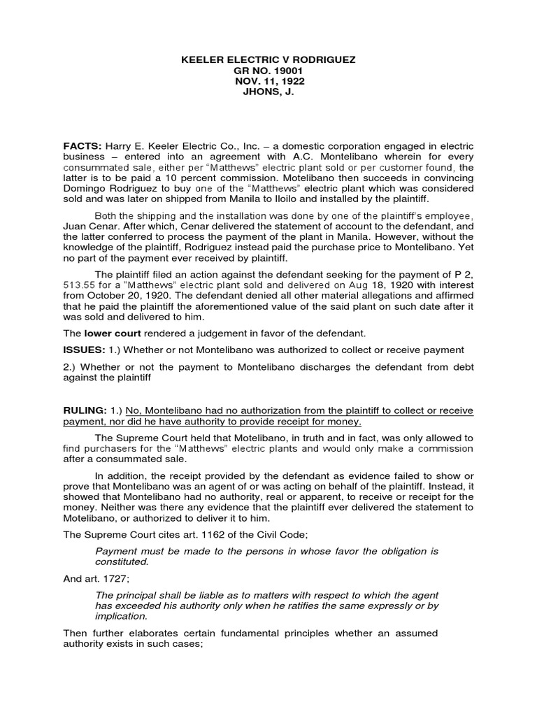 Keeler Electric V Rodriguez PDF Supreme Courts Evidence