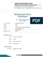 Mohamad Nico Subhaan: D4 - Teknik Mekatronika 3110191055